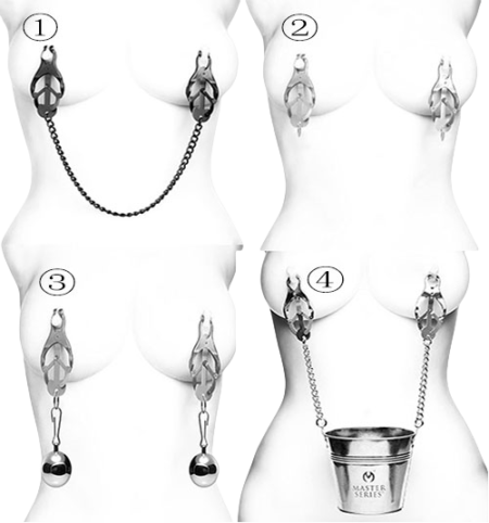 Nipple clips Clamps with Chain Stainless Steel