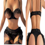 open crotch lingerie black color 1